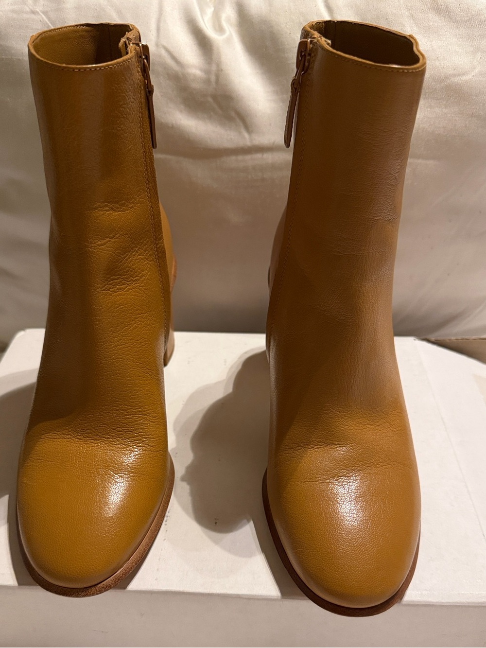 Tory Burch Cognac Leather Ankle Booties